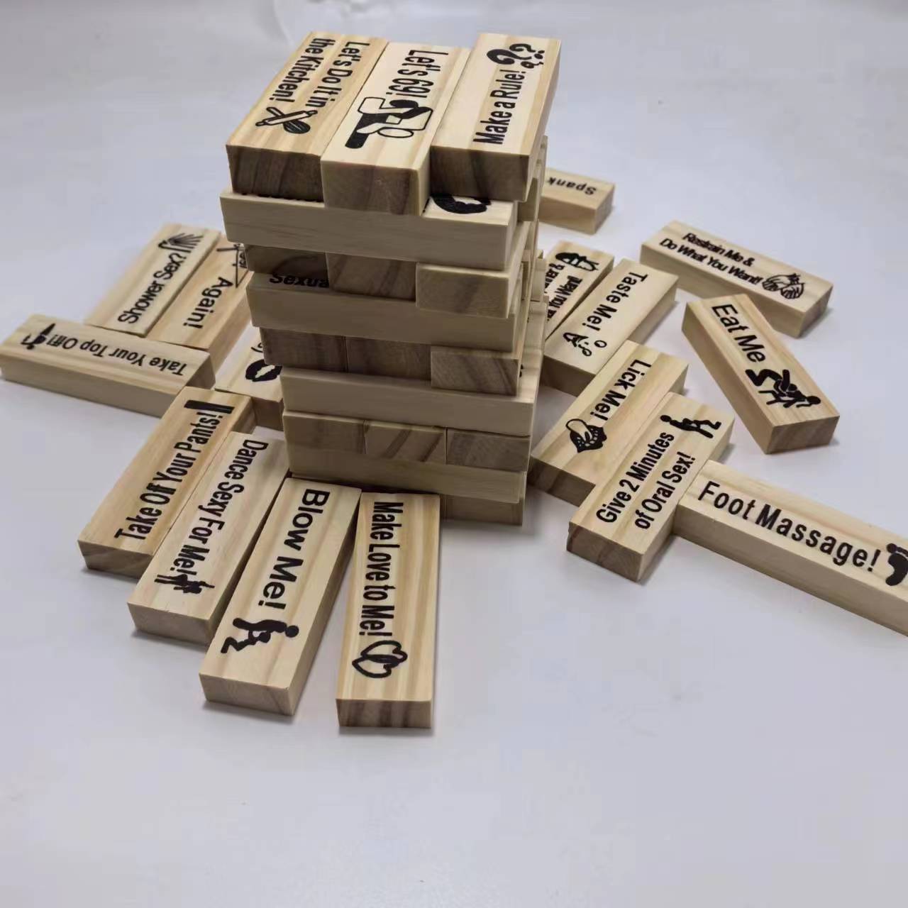 Couple Game Night Intimacy Block Tower Jenga Game Valentine Tumbling Tower Stacking Blocks Game Party Interactive Games 18