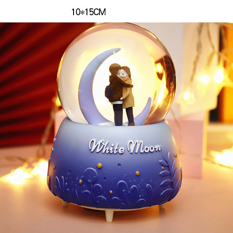 Creative Couple Gift Crystal Ball Birthday Gift Home Decoration Floating Snow Music Box