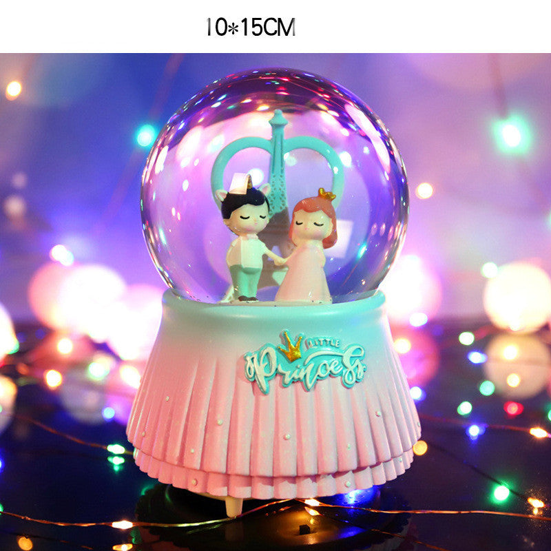 Creative Couple Gift Crystal Ball Birthday Gift Home Decoration Floating Snow Music Box