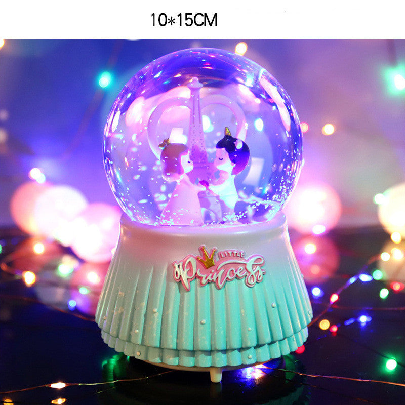 Creative Couple Gift Crystal Ball Birthday Gift Home Decoration Floating Snow Music Box