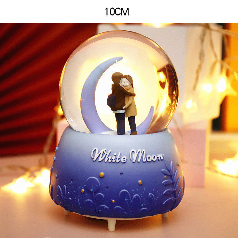 Creative Couple Gift Crystal Ball Birthday Gift Home Decoration Floating Snow Music Box